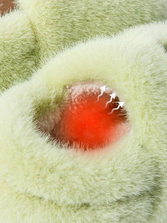 SHEIN زوج أحذية دافئة كرتونية للأطفال من الفليس للأولاد والبنات