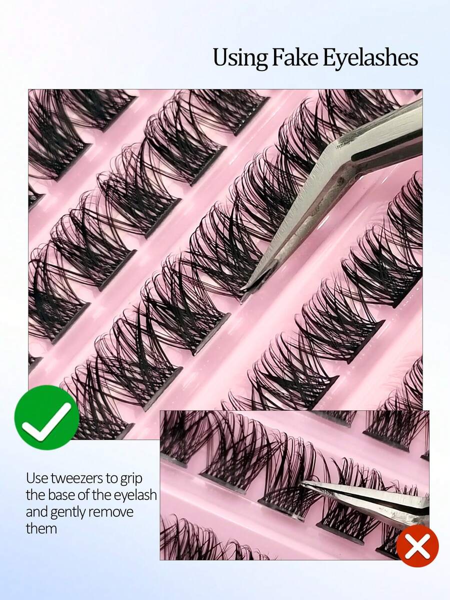 SHEIN Asiteo طقم 120 رموش فردية فو مينك ناعمة وخفيفة