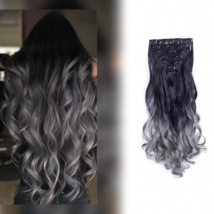SHEIN تمديدات شعر مموجة 22 بوصة 7 قطع اصطناعية