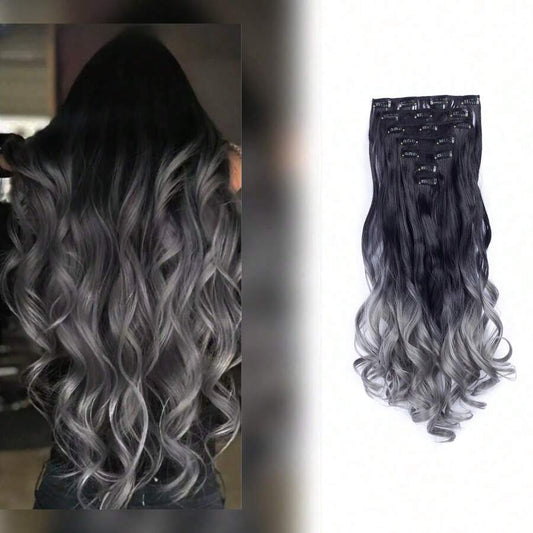 SHEIN تمديدات شعر مموجة 22 بوصة 7 قطع اصطناعية