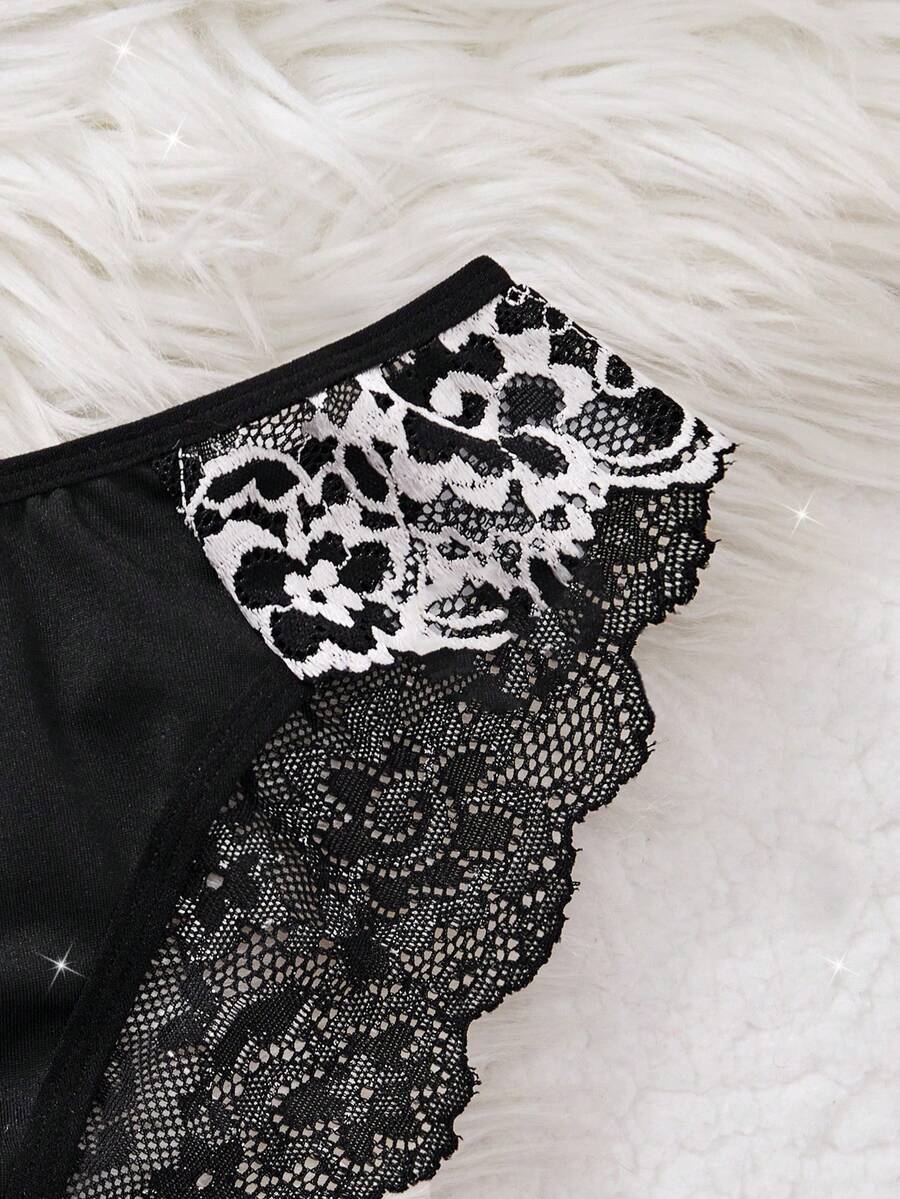 SHEIN طقم نوم 2 قطعة فستان شفاف وربطة عنق وسروال داخلي