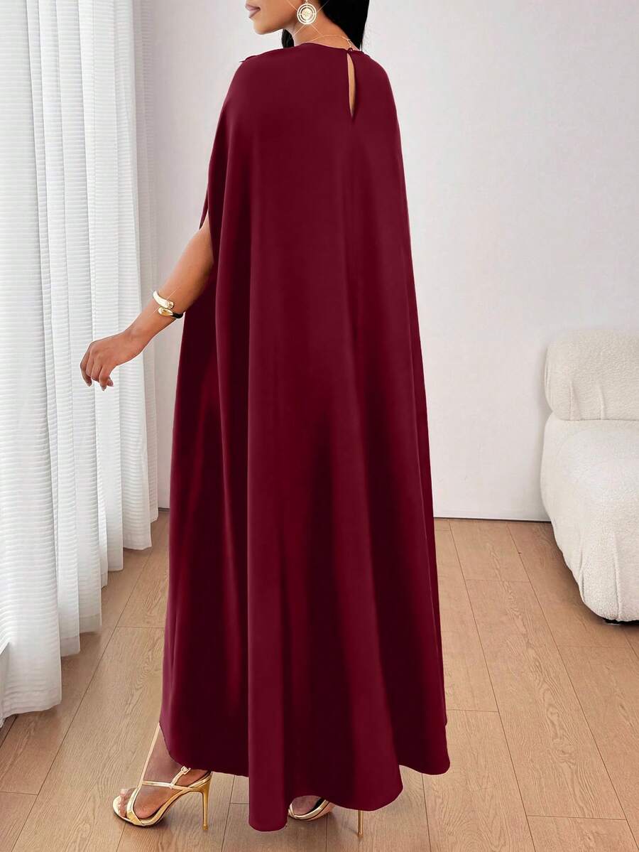 SHEIN Lady فستان فضفاض بأكمام خفاش مزين بالترتر والشبك