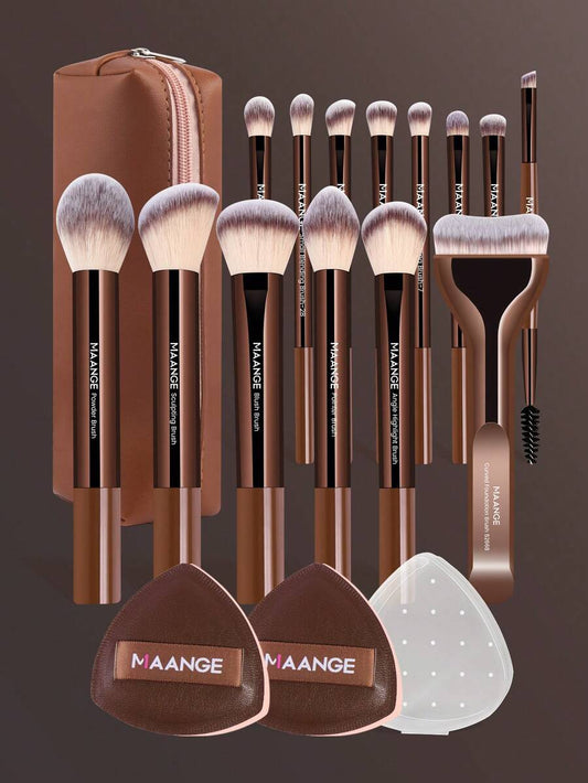 SHEIN MAANGE فرش مكياج احترافية بأنابيب ألومنيوم طويلة