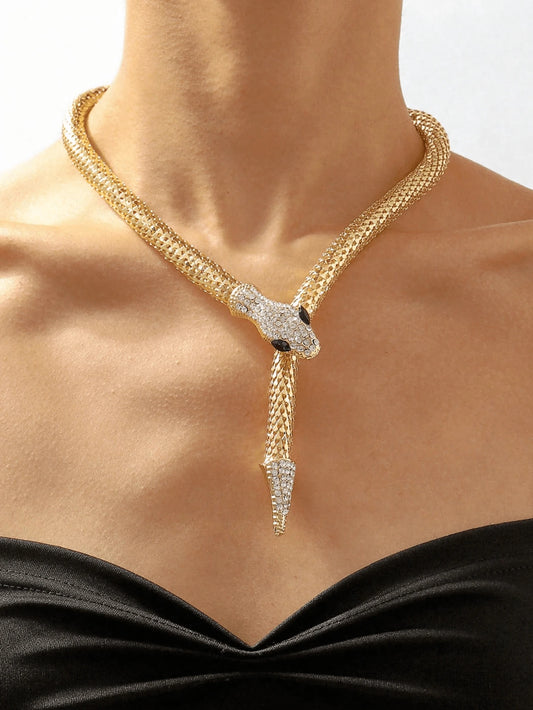 SHEIN Y قلادة ثعبان ذهبي بحرف