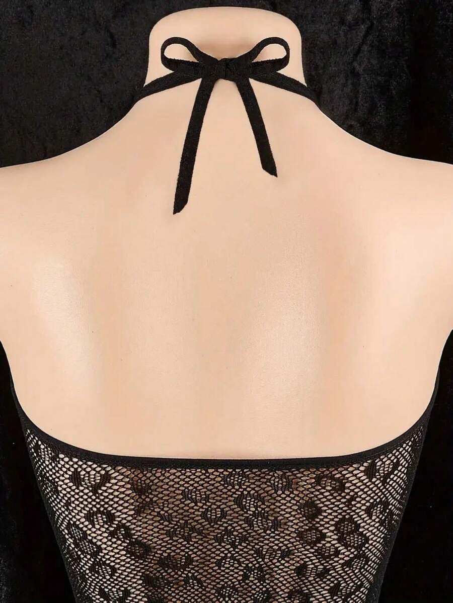 SHEIN بوديسوت اسود ضيق بطبعة نمر مفتوح ومطاطي