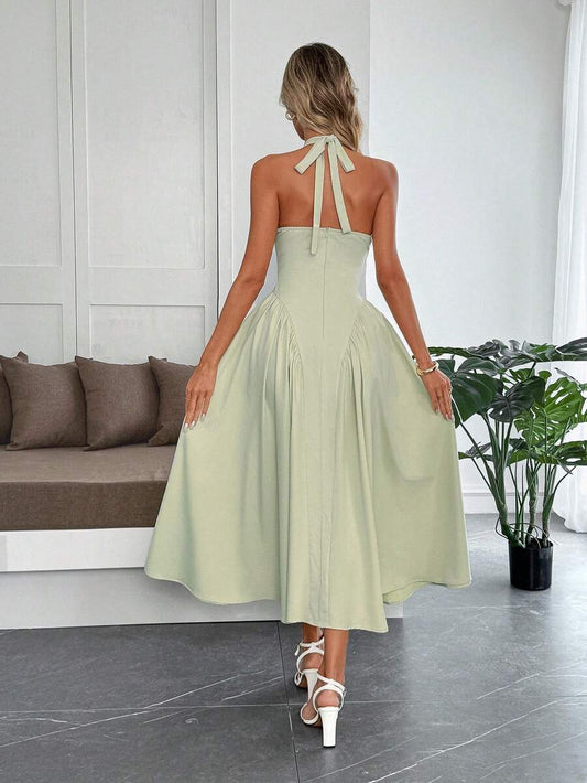 SHEIN UNADOLL فستان كاجوال برقبة هالتر بظهر مفتوح