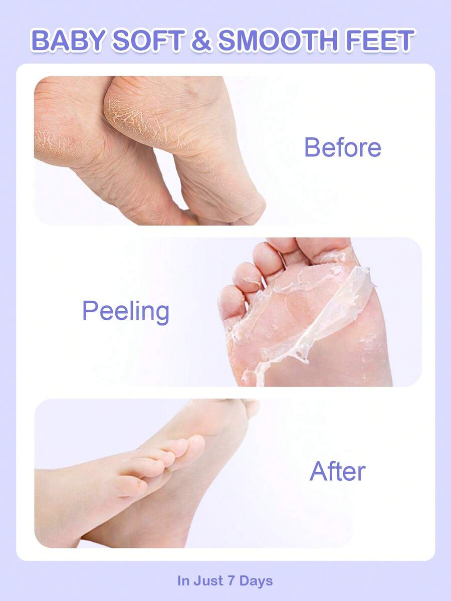 SHEIN SlowSunday قناع قدم باللافندر مقشر لإزالة الجلد الميت وترطيب القدمين