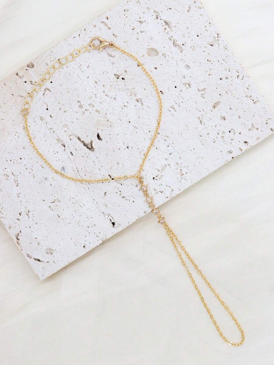 SHEIN سوار إصبع مزين بنجوم من الزركونيا المكعبة