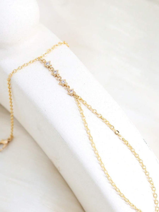 SHEIN سوار إصبع مزين بنجوم من الزركونيا المكعبة