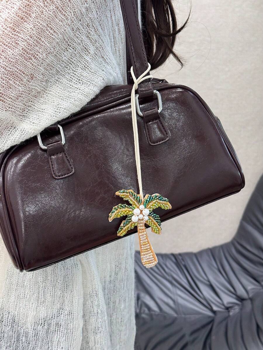 SHEIN HXXOOS شارم حقيبة يدوي بخرز على شكل جوز الهند