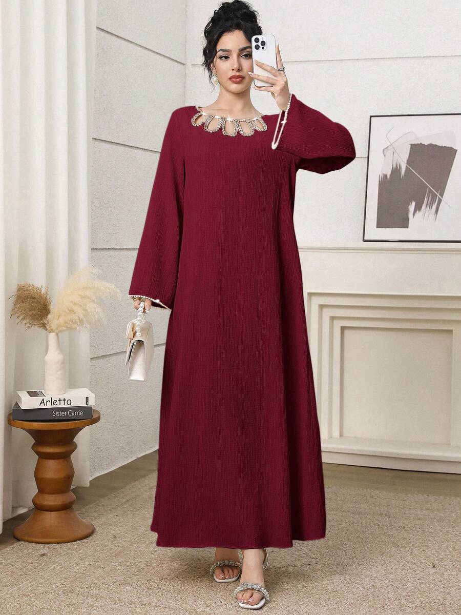 SHEIN Al Najma فستان ماكسي تركي وعباءة عربية تقليدية