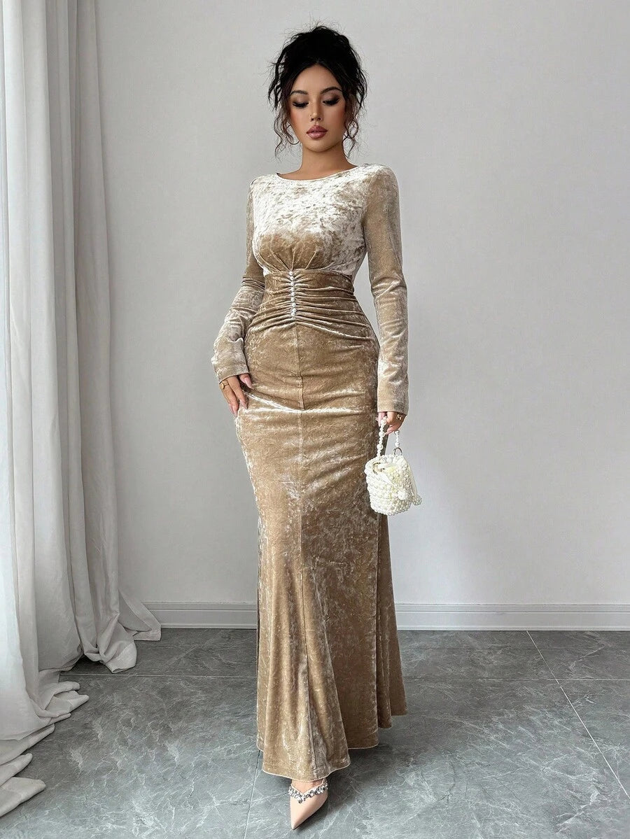 SHEIN Elenzga فستان ميدي من الفيلكت