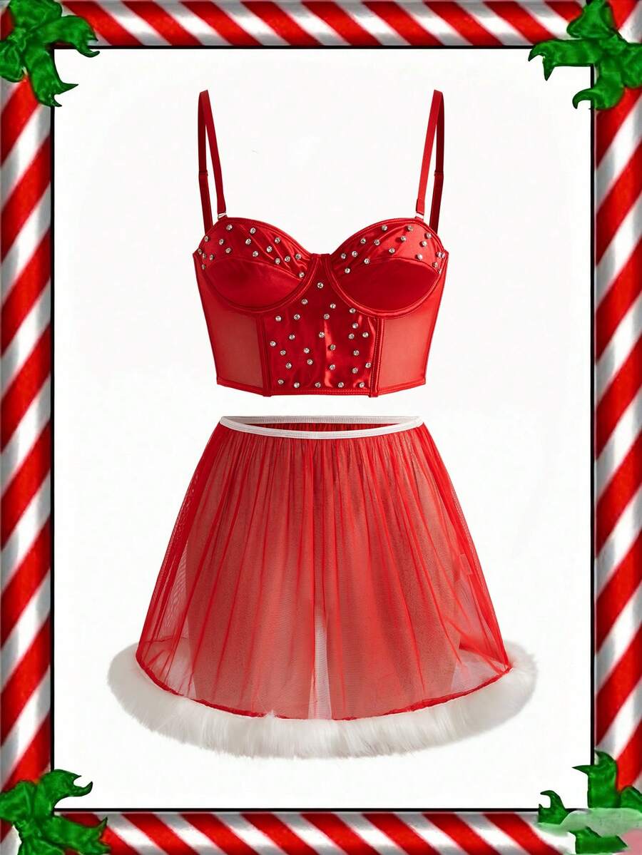 SHEIN Fantasy Costume فستان أحمر نسائي