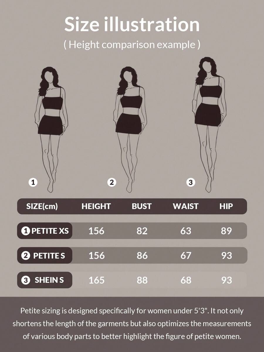 SHEIN PETITE فستان بياقة عالية وأكمام طويلة بلون أحمر بنفسجي