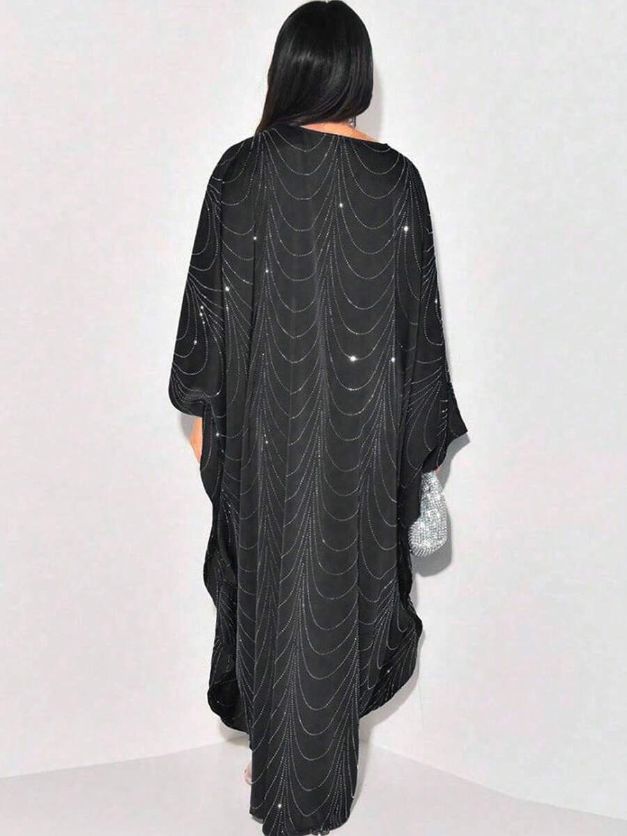 SHEIN عباية كارديجان فضفاضة مزينة بالراين