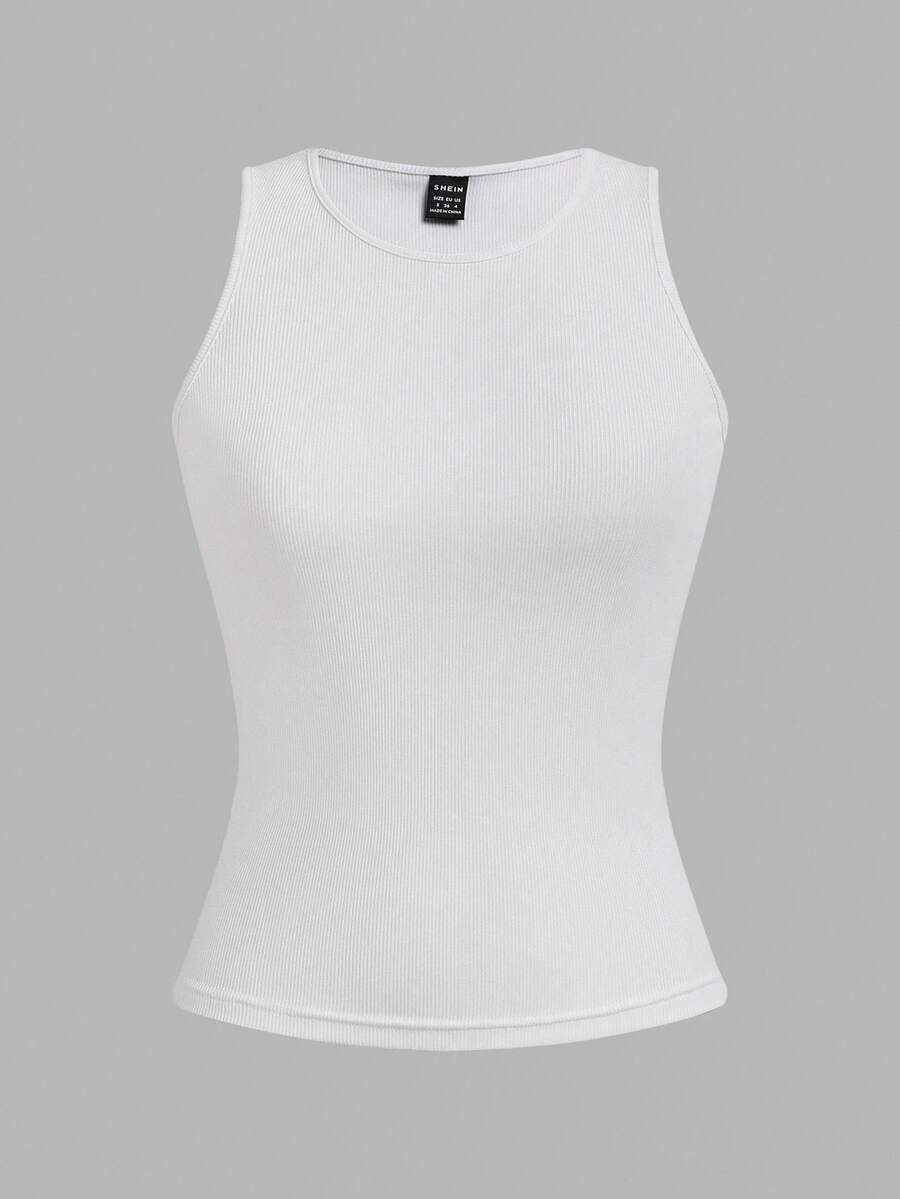 SHEIN EZwear طقم 4 قطع توبات نسائية محززة ضيقة
