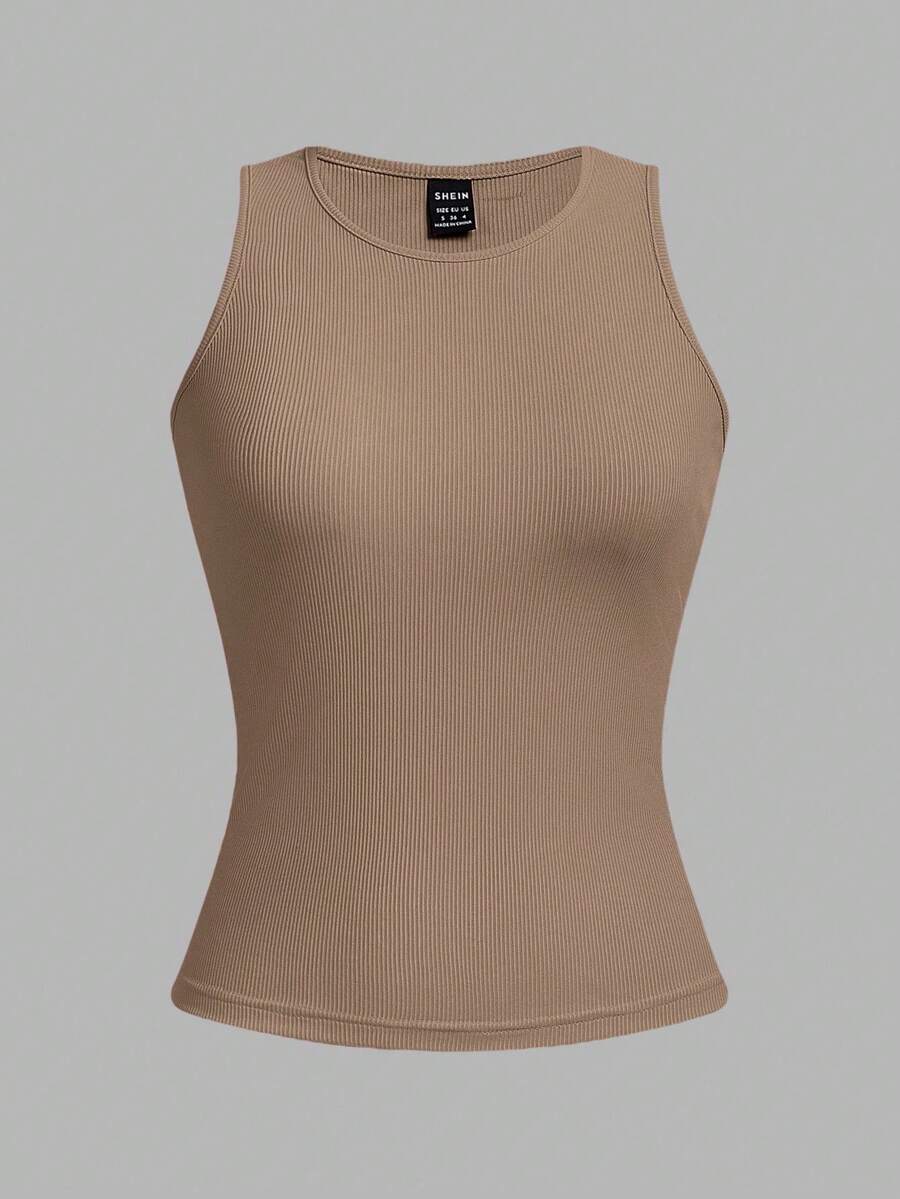 SHEIN EZwear طقم 4 قطع توبات نسائية محززة ضيقة