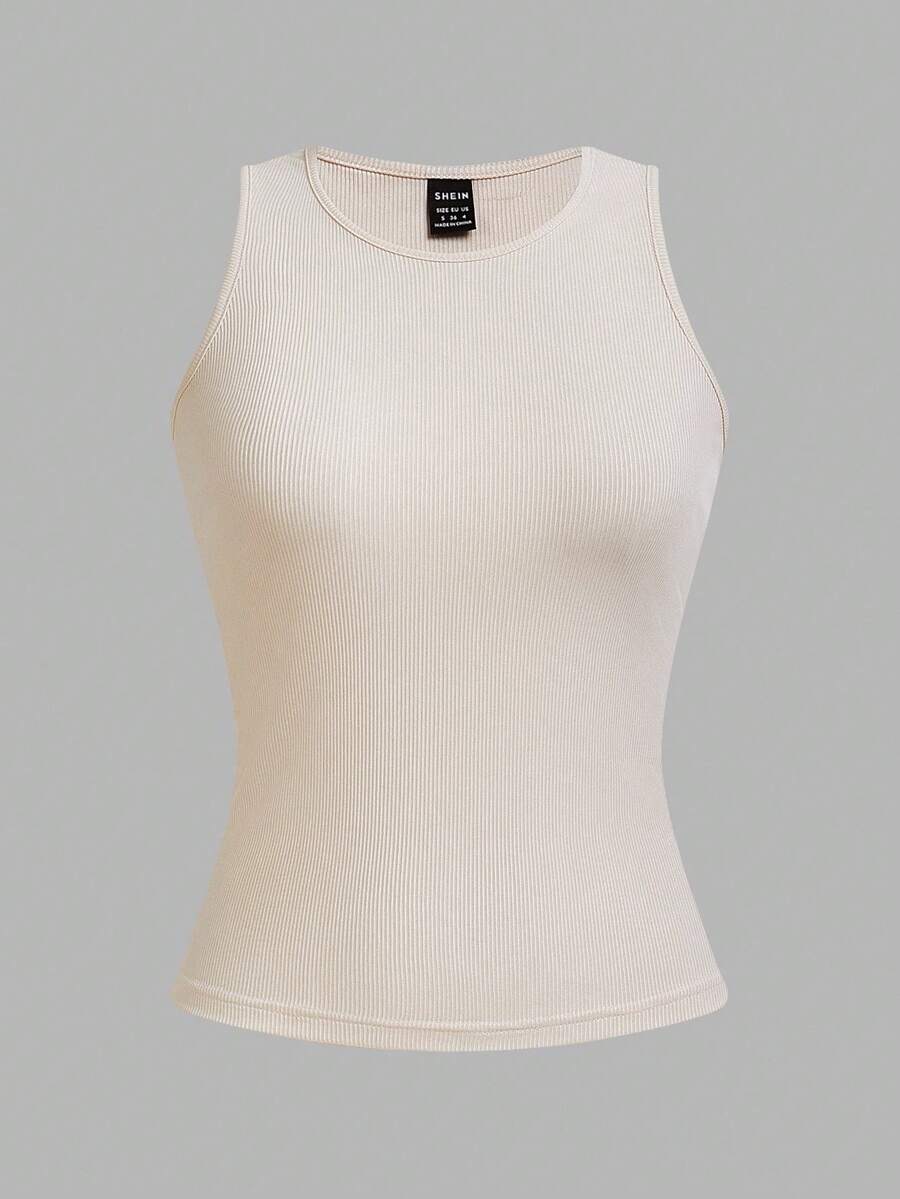 SHEIN EZwear طقم 4 قطع توبات نسائية محززة ضيقة