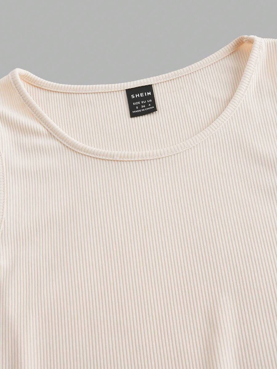 SHEIN EZwear طقم 4 قطع توبات نسائية محززة ضيقة