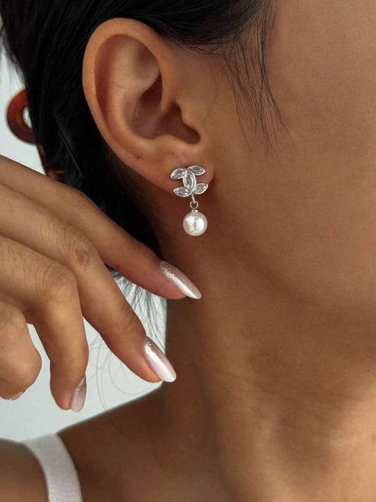 SHEIN زوج أقراط فضية أنيقة