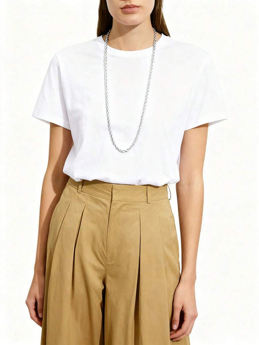 SHEIN قلادة سلسلة ستانلس ستيل بسيطة مقاومة للبهتان