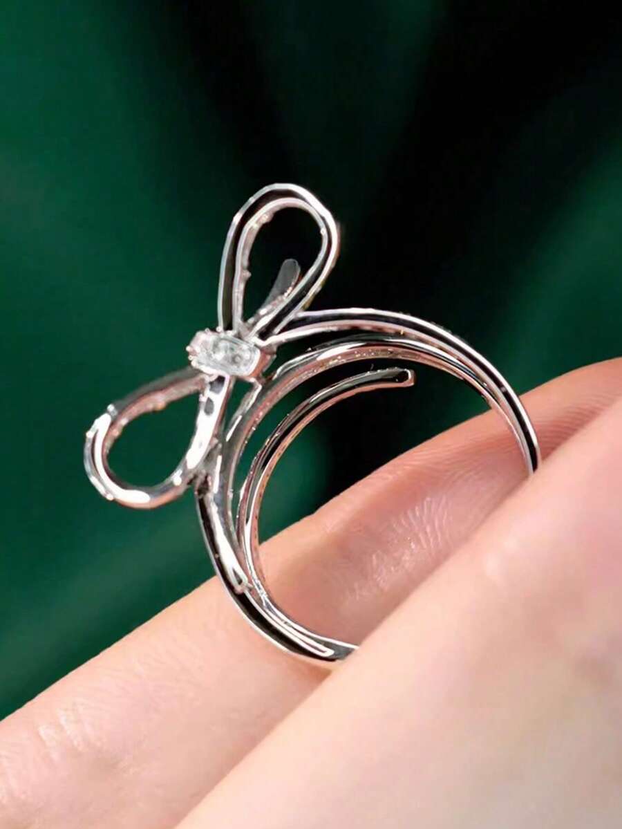 SHEIN خاتم زركونيا فاخر للنساء