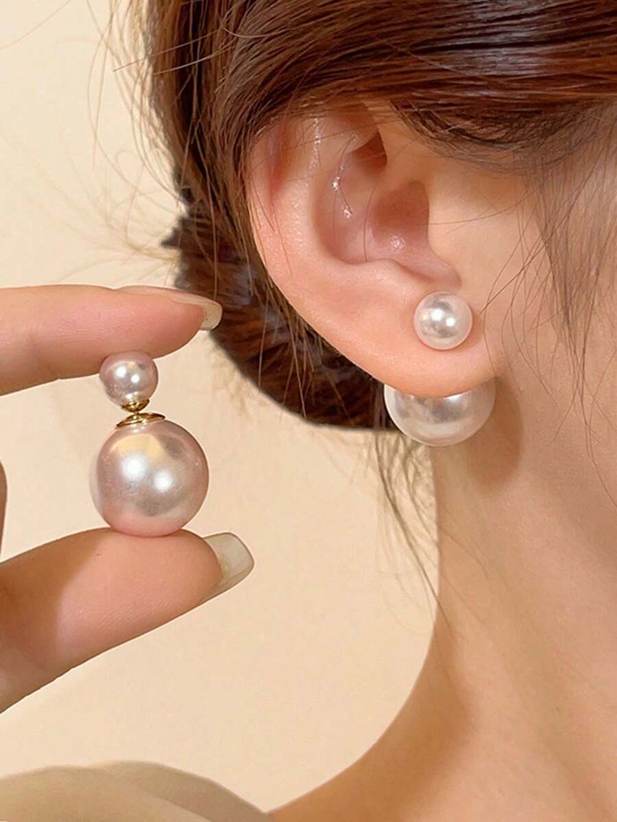 SHEIN طقم 5 أقراط خفيفة مزينة خرز وراين شكل قلب وثلج