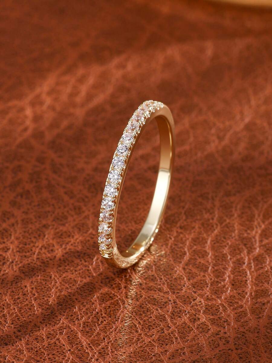 SHEIN خاتم حلقي مطلي ذهب بلون فيروزي