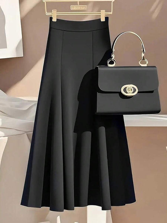 SHEIN تنورة سوداء أنيقة وعصرية