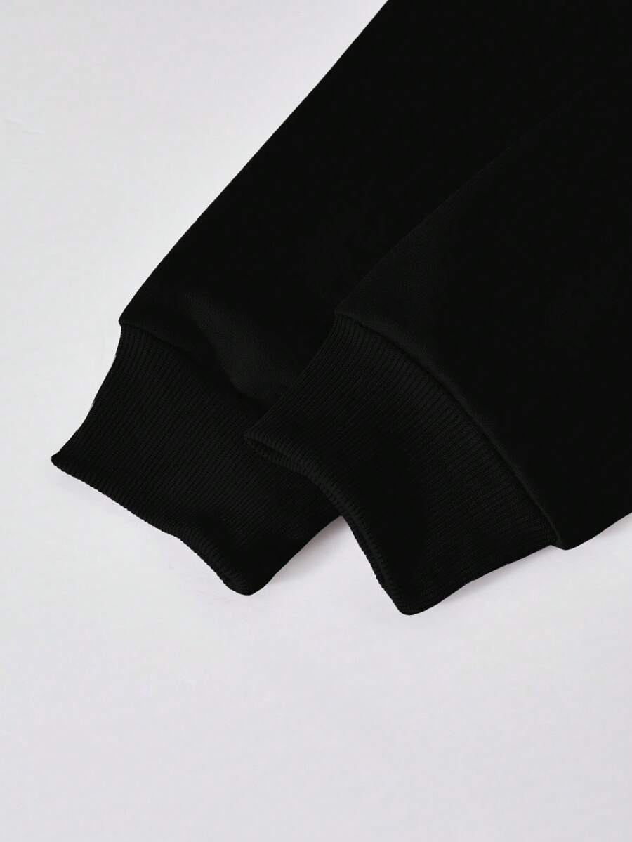 SHEIN Sparklyn طقم 3 قطع ملابس بنات كاجوال هودي مطبوع وبنطلون خصر مطاطي