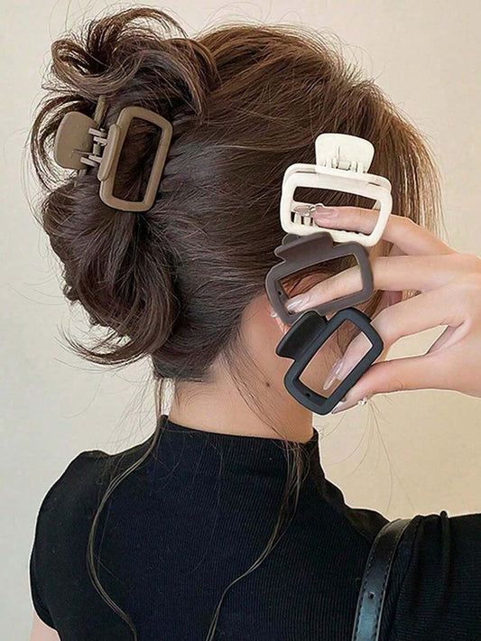 SHEIN طقم 4 قطع مشابك شعر سيليكون ناعمة غير خدشة بألوان متعددة