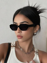 SHEIN نظارة شمس مربعة كلاسيكية بإطار أسود