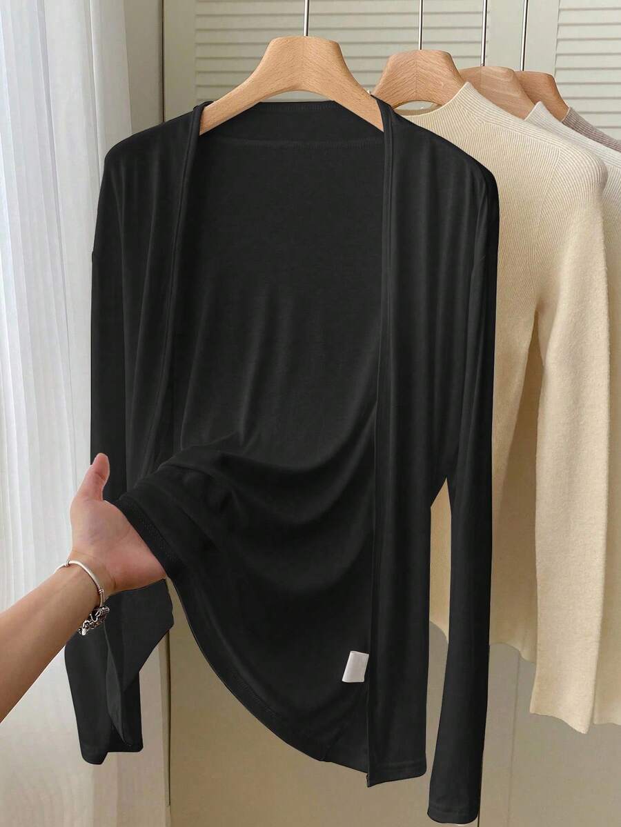 SHEIN جاكيت أسود خفيف الوزن