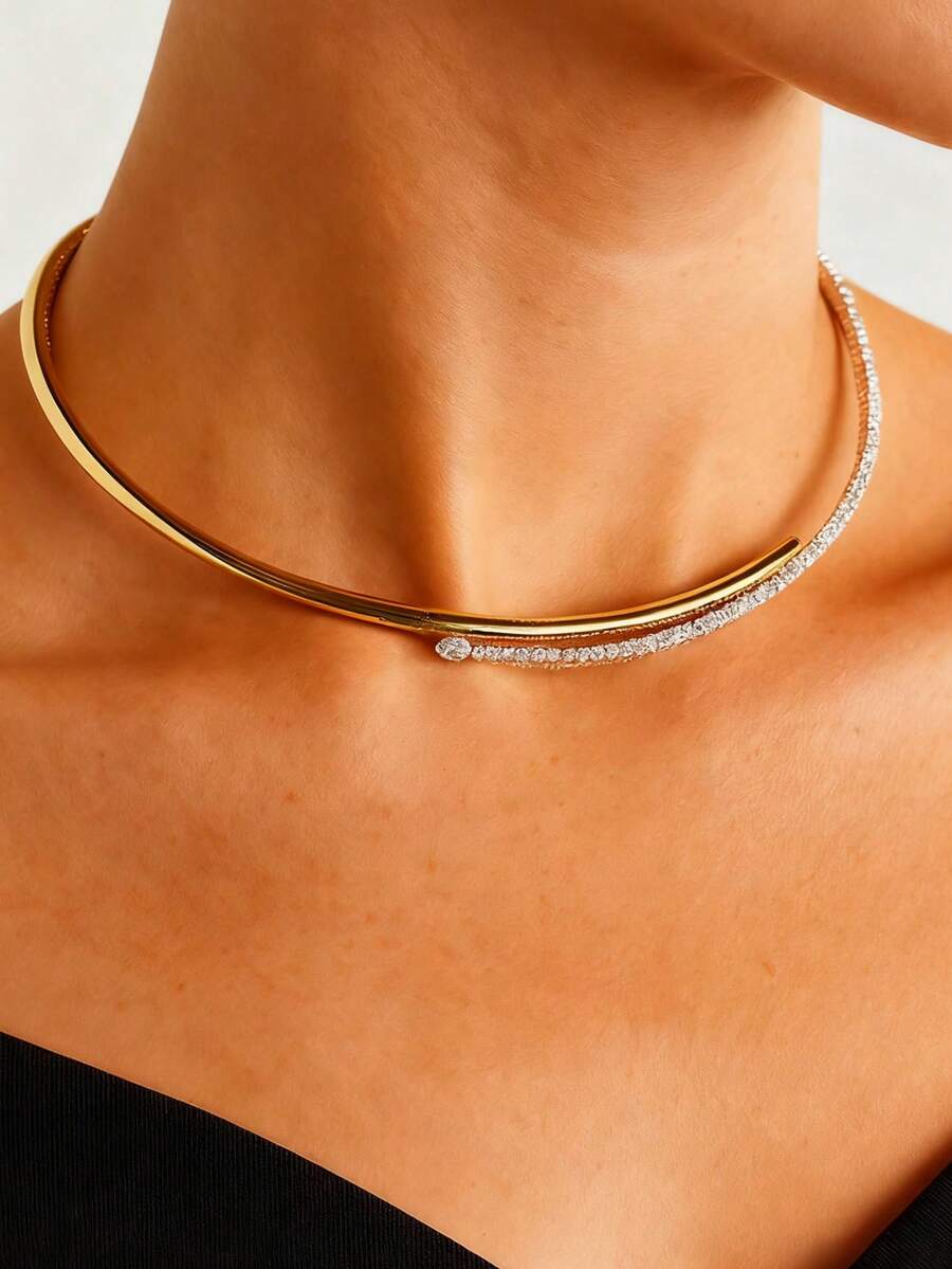 SHEIN قلادة كريستال أنيقة قابلة للتعديل