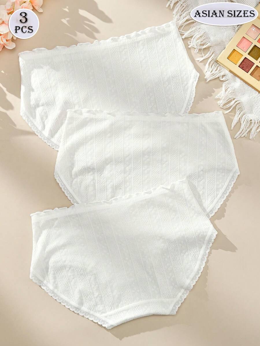 SHEIN طقم 3 قطع سروال داخلي قطني متوسط الارتفاع