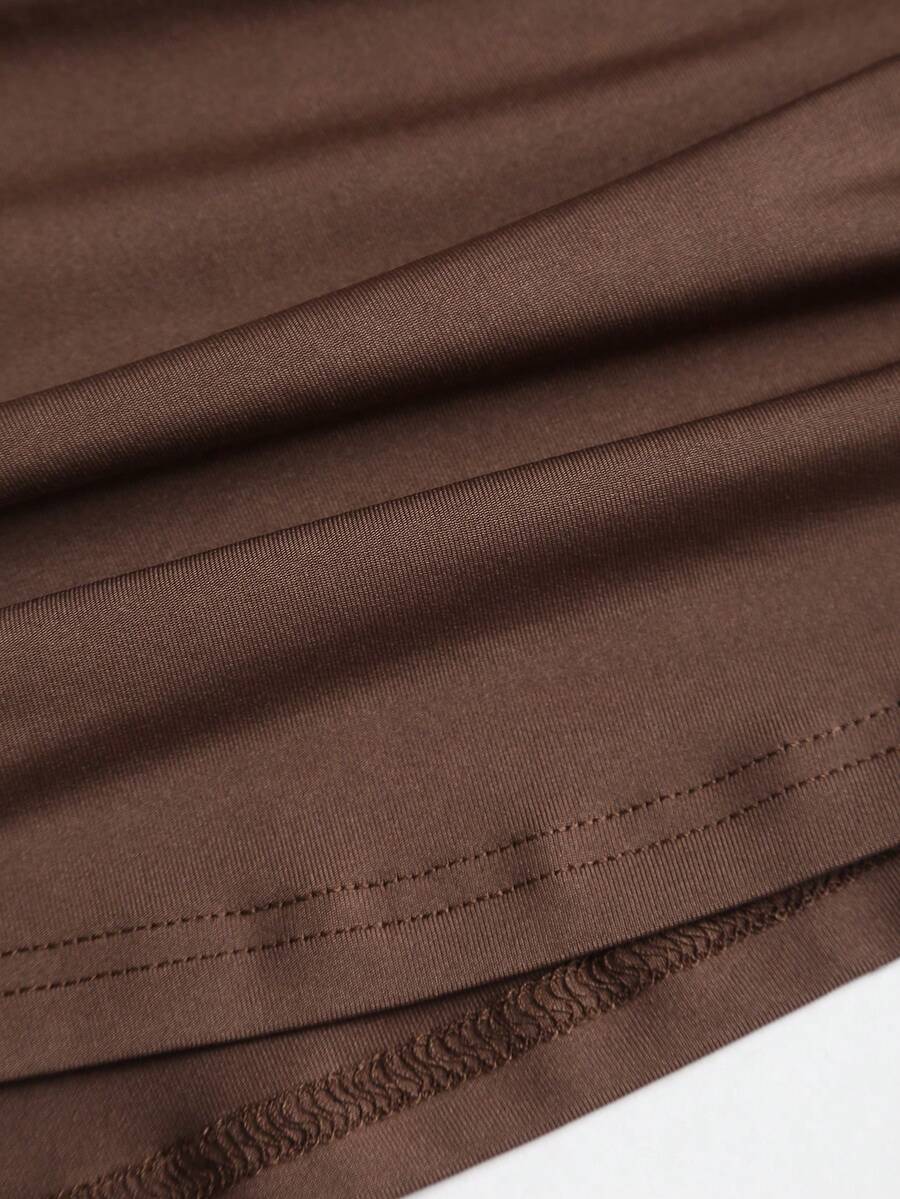 SHEIN Sweetra فستان طويل بظهر مكشوف وربطة عنق وسلسلة زخرفية