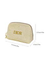 Dior حقيبة مكياج ذهبية من قماش فاخر