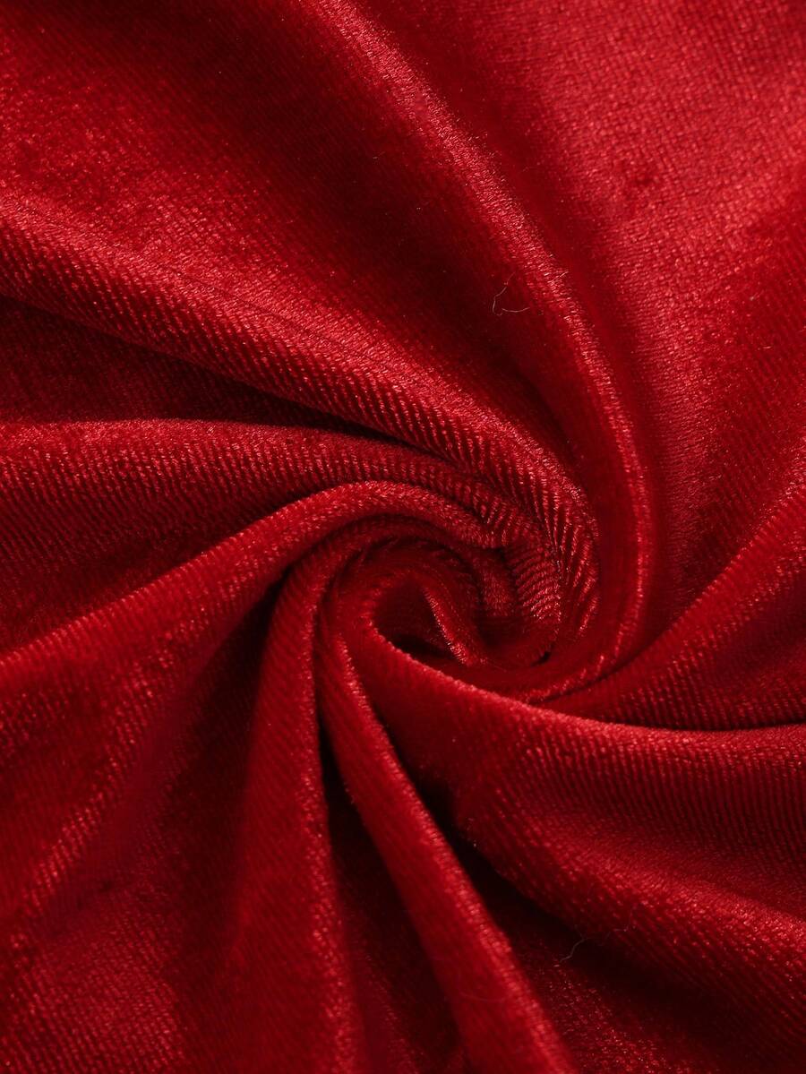 SHEIN Franclia فستان عنابي أنيق بحزام لؤلؤ