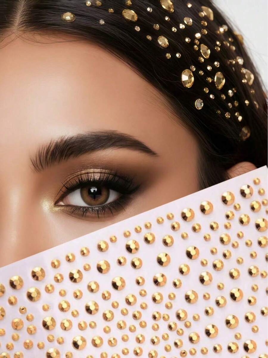 SHEIN 3D ملصقات شعر لؤلؤية وماسات لاصقة