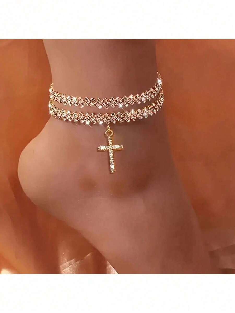 SHEIN سوار من البلور البراق القرمزي