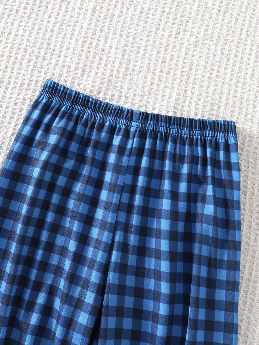 SHEIN بيجامة كاجوال 2 قطعة بنقشة سيارات بلوزة بأكمام طويلة وبنطلون