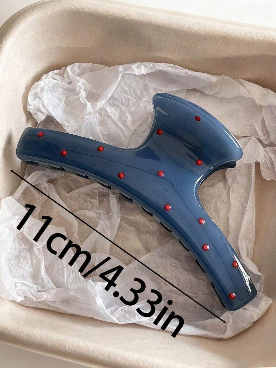SHEIN مشابك شعر بلاستيكية قطعتين مزينة بنقاط حمراء وفيونكة حمراء