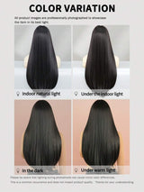 SHEIN 7JHH WIGS شعر ناعم وطويل بلون أسود طبيعي مع غرة
