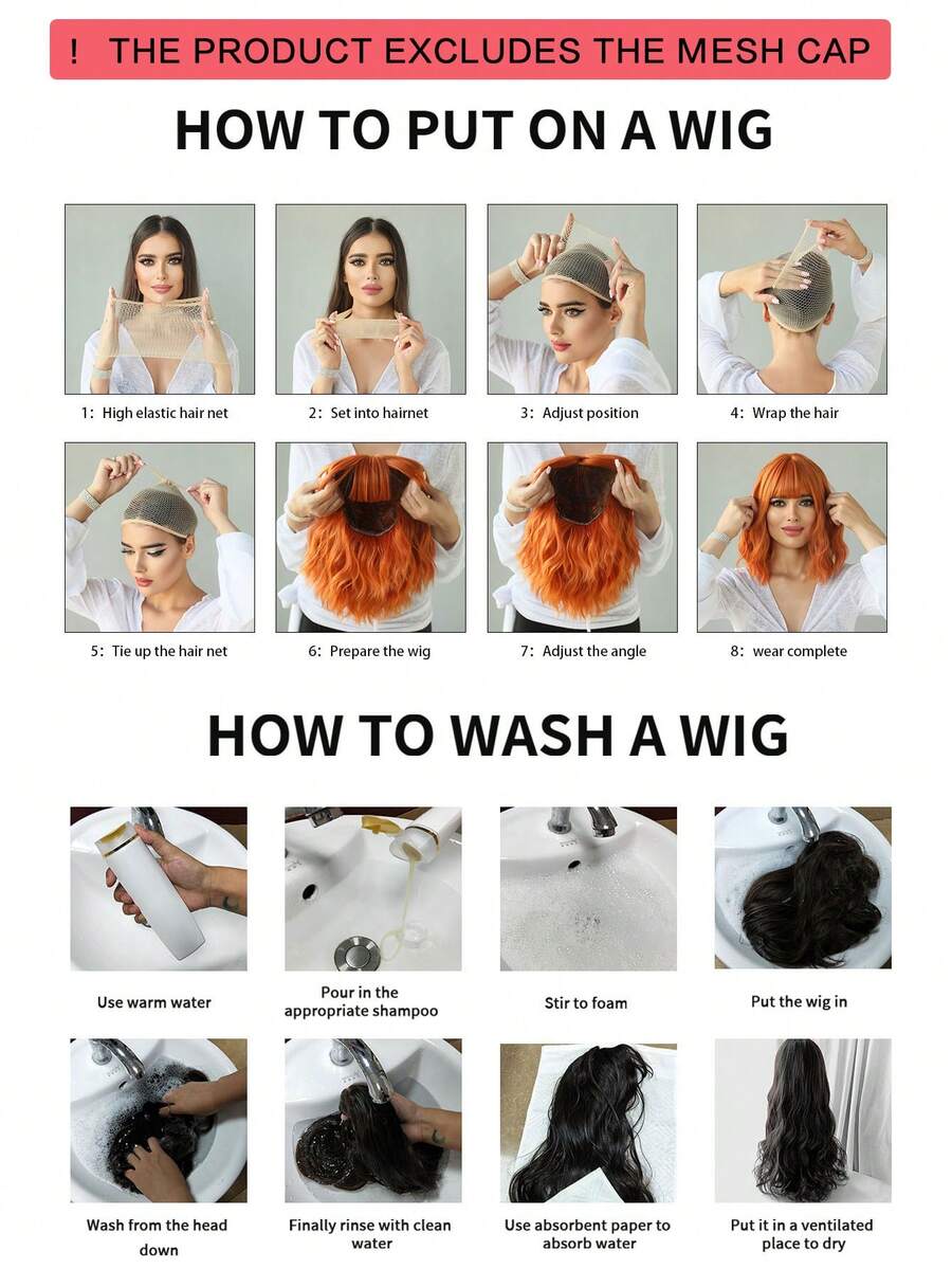 SHEIN 7JHH WIGS شعر ناعم وطويل بلون أسود طبيعي مع غرة