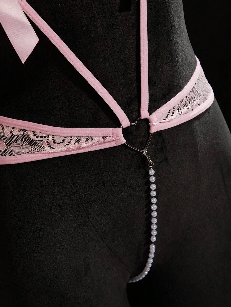 SHEIN SpicyHot قلادة شؤيط رقبة من الدانتيل وخرز بوديسوت جسم نسائي