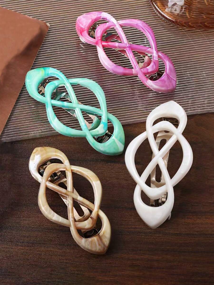 SHEIN مشابك شعر مطفية أحادية اللون بطراز رجعي