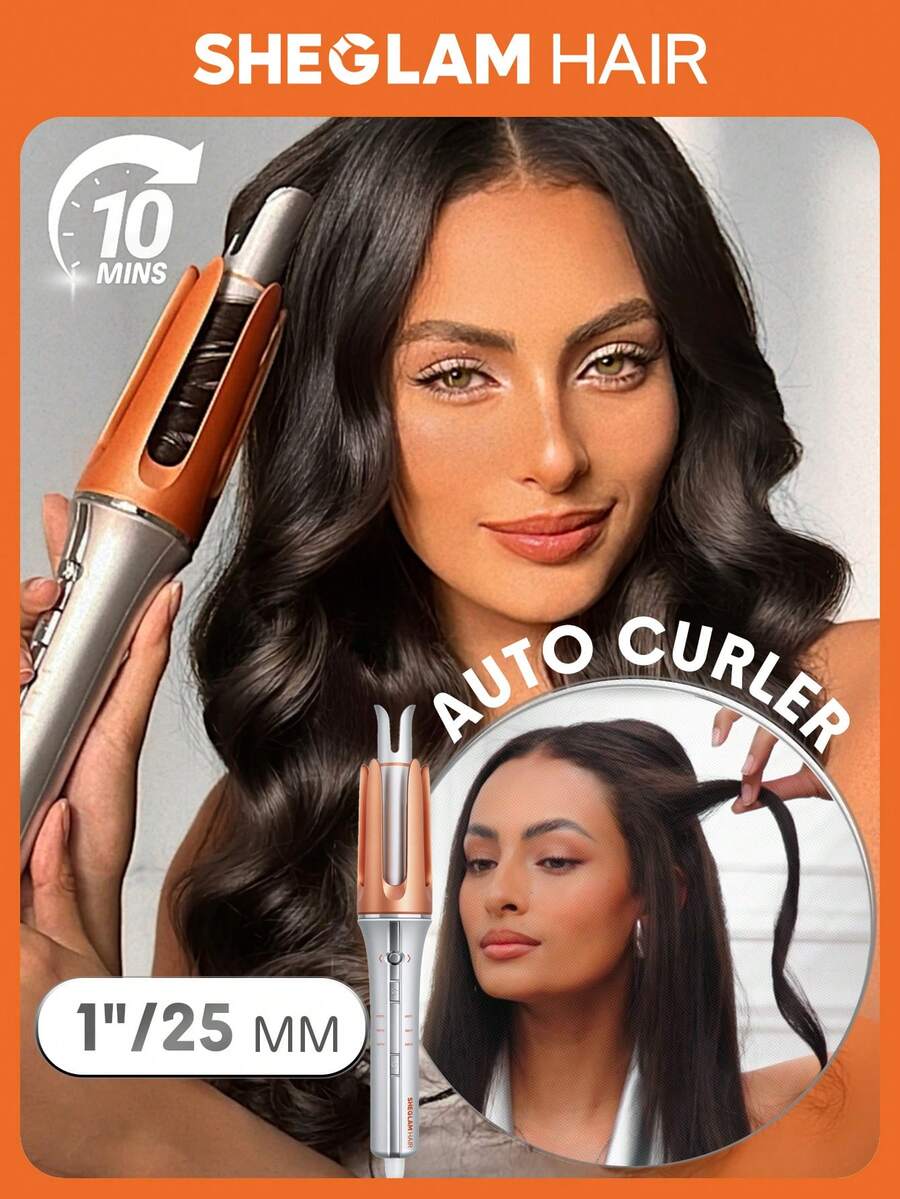 SHEGLAM HAIR مكواة تجعيد تلقائية مع 3 درجات حرارة