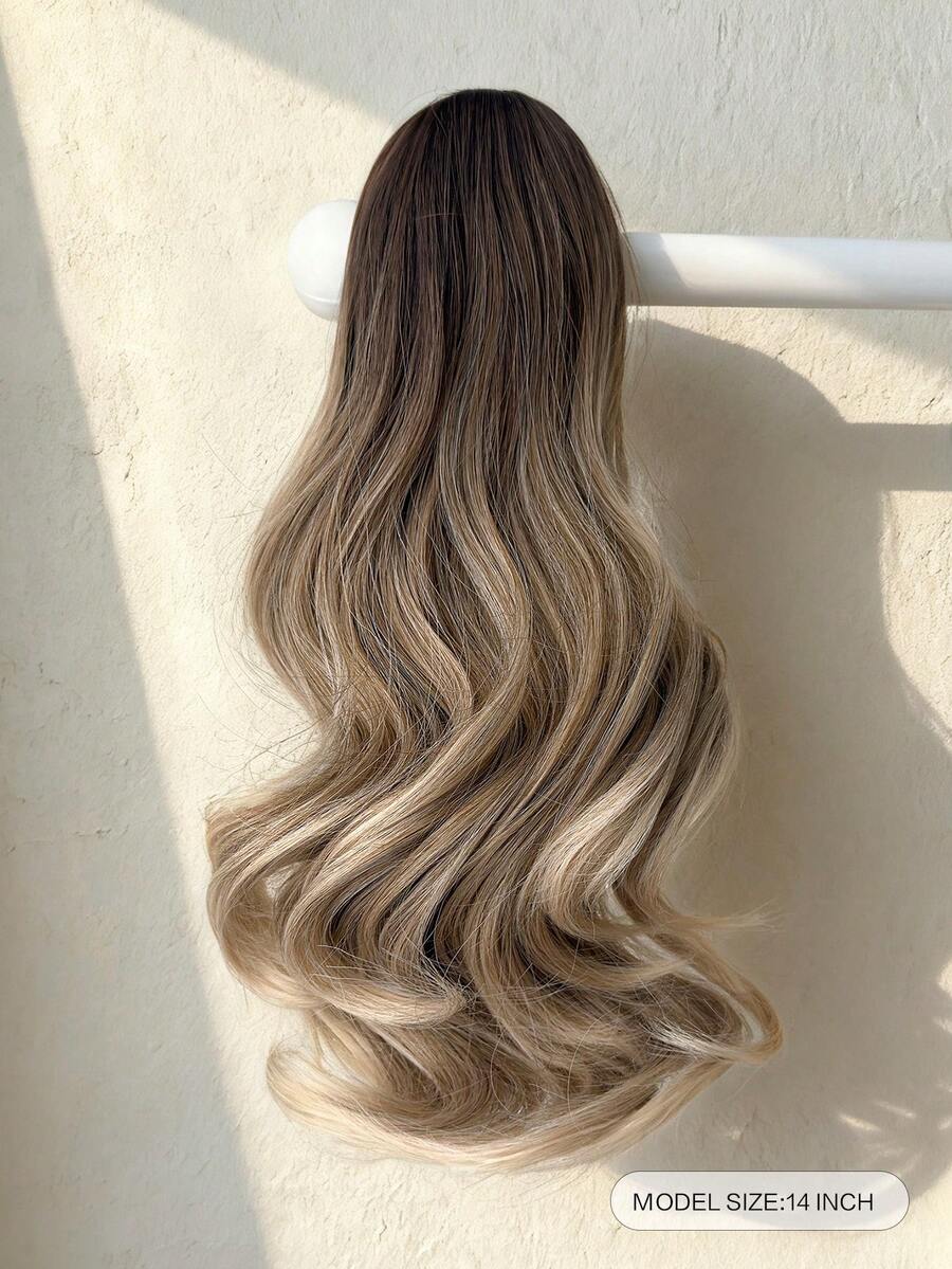 SHEIN باروكة شعر بشكل ذيل حصان قصيرة 12-14 بوصة مموجة