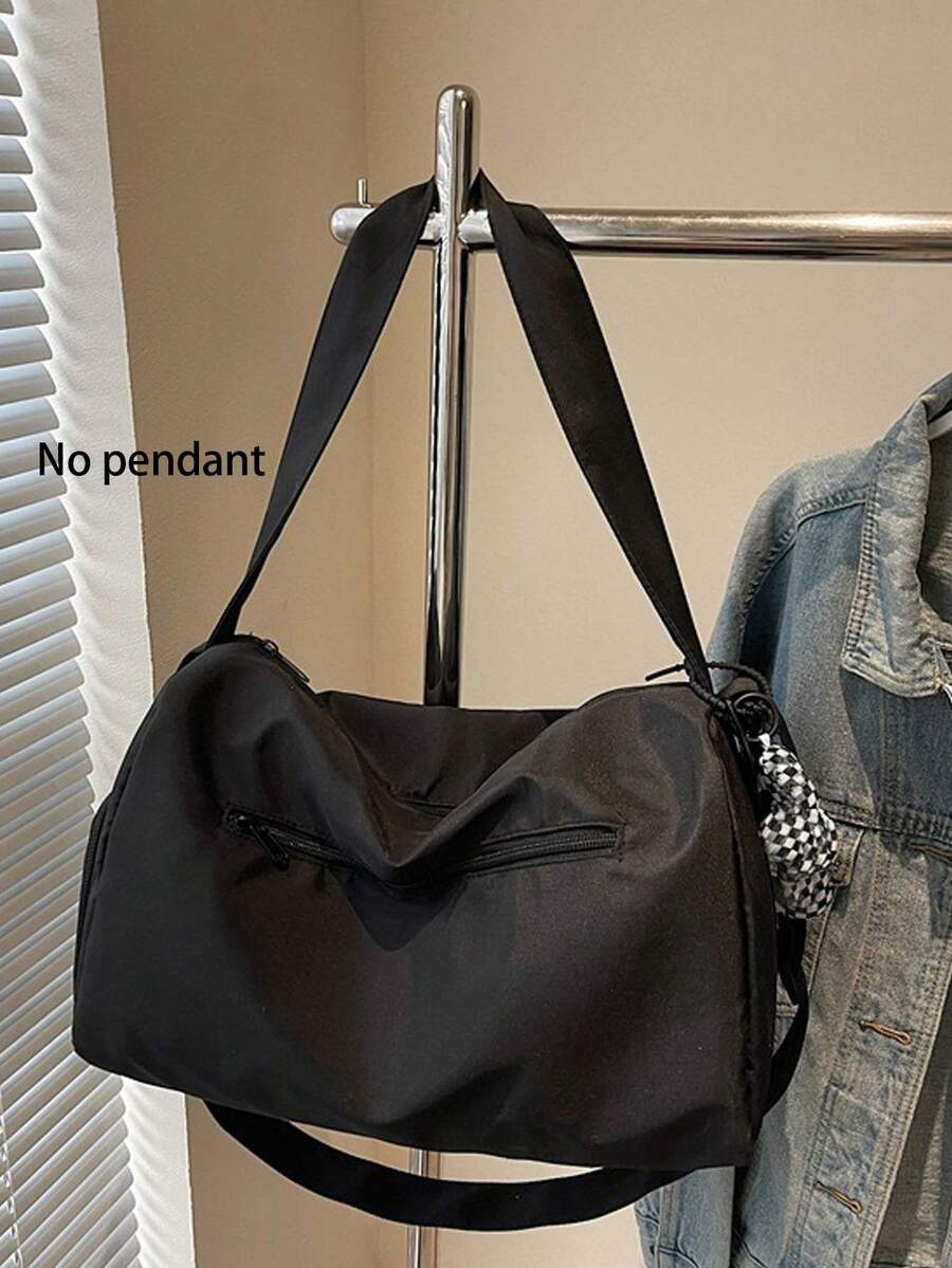 SHEIN حقيبة رياضية أنيقة واسعة بسحاب وأشرطة كتف