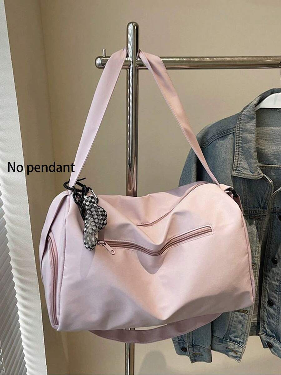 SHEIN حقيبة رياضية أنيقة واسعة بسحاب وأشرطة كتف